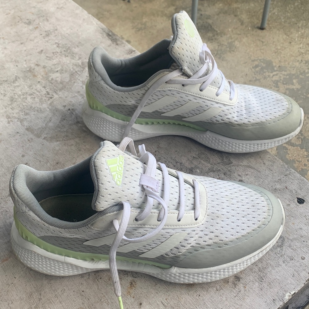 Adidas Light Gray and White Running Shoes - Picture 2 of 5